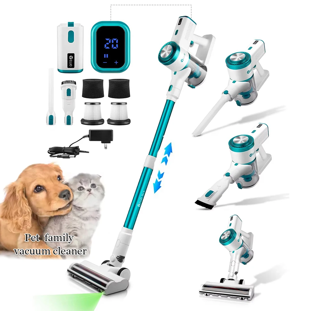 Cordless Handheld Vacuum Cleaner 27Kpa 250W 60Mins Touch Screen Rechargeable Vacuum Cordless for Pet Hair Carpet Hardwood Floor